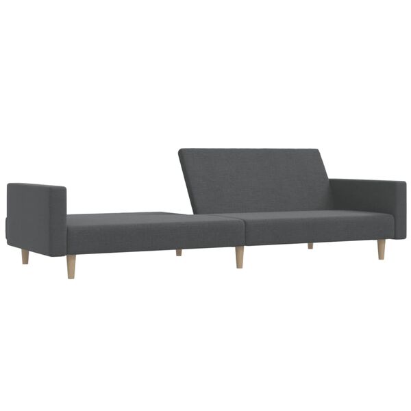 vidaXL Schlafsofa 2-Sitzer Hellgrau Stoff