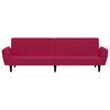 vidaXL Schlafsofa 2-Sitzer Weinrot Samt