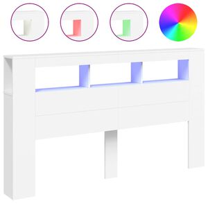 vidaXL LED-Kopfteil Wei&szlig; 180x18,5x103,5 cm Holzwerkstoff