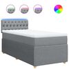 vidaXL Boxspringbett mit Matratze Hellgrau 100x200 cm Stoff