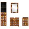 vidaXL Badezimmerm&ouml;bel-Set mit Regal 4 pcs Walnuss Massivholz Mango