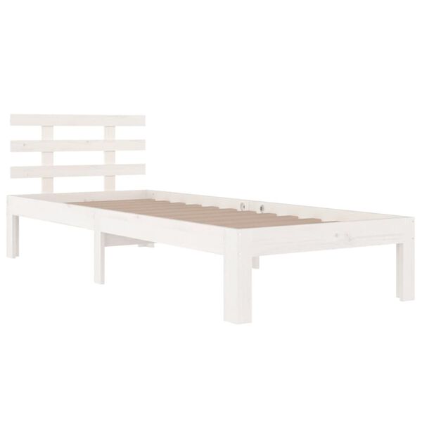 vidaXL Massivholzbett Wei&szlig; 100x200 cm