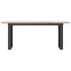 vidaXL Couchtisch O-Gestell 110x40x45 cm Massivholz Kiefer & Stahl