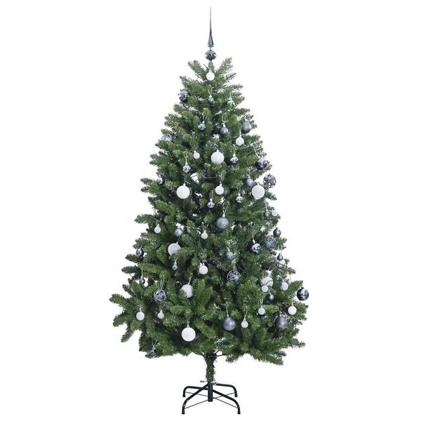 vidaXL K&uuml;nstlicher Weihnachtsbaum Klappbar mit Kugeln 300 LEDs 300 cm