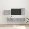 vidaXL TV-Wandregal-Set Wandmontiert 4 pcs Graues Sonoma Holzwerkstoff