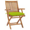 vidaXL Gartenst&uuml;hle 2 Stk. mit Hellgr&uuml;nen Kissen Massivholz Teak