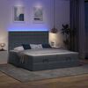vidaXL Ottoman-Bett mit Matratzen & LEDs Dunkelgrau 160x200 cm Samt