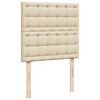 vidaXL Boxspringbett mit Matratze Creme 90x200 cm Stoff