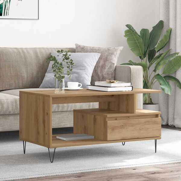 vidaXL Couchtisch Artisan-Eiche 90x49x45 cm Holzwerkstoff