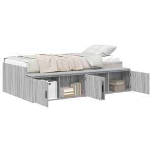 vidaXL Bettrahmen mit Speicher Graues Sonoma 90 x 200 cm Holzwerkstoff