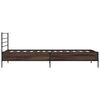 vidaXL Bettgestell Braun Eichen-Optik 90x200 cm Holzwerkstoff Metall