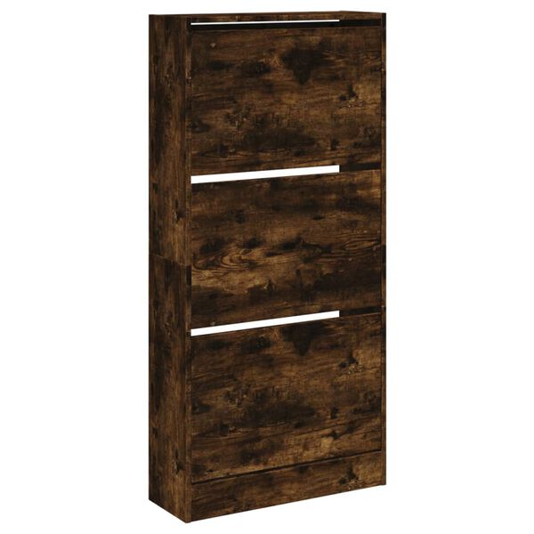 vidaXL Schuhschrank R&auml;uchereiche 60x21x125,5 cm Holzwerkstoff