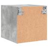 vidaXL Nachttisch mit Glast&uuml;r Betongrau 35x37x35 cm