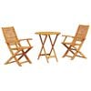 vidaXL Klapp Bistro Set 3 stk. Braun Massivholz Akazie