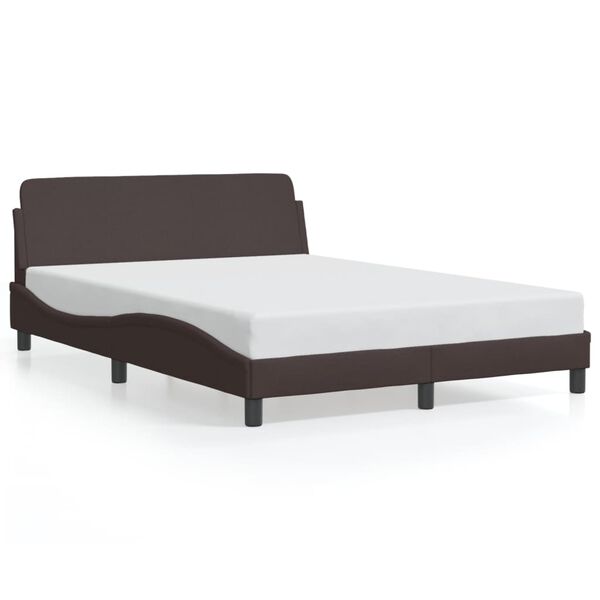 vidaXL Bettgestell "Dover" Dunkelbraun 140x200 cm Stoff