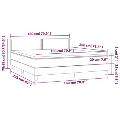 vidaXL Boxspringbett mit Matratze Rosa 180x200 cm Samt