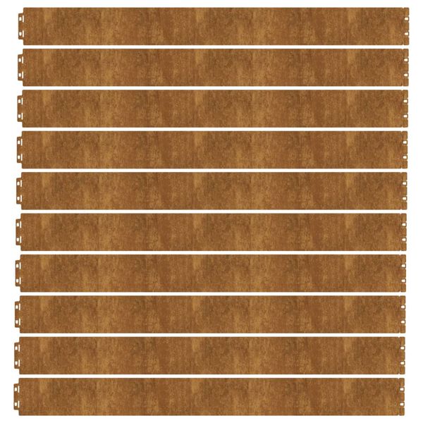 vidaXL Rasenkanten 10 Stk. 10x103 cm Flexibel Cortenstahl