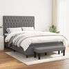 vidaXL Boxspringbett mit Matratze Dunkelgrau 140x200 cm Stoff