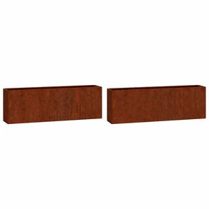 vidaXL Wand-Pflanzk&uuml;bel 2 Stk. Rostig Cortenstahl 53x10x17 cm