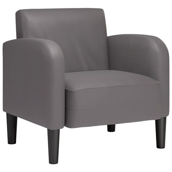 vidaXL Sessel mit Armlehnen Grau 54 cm Kunstleder