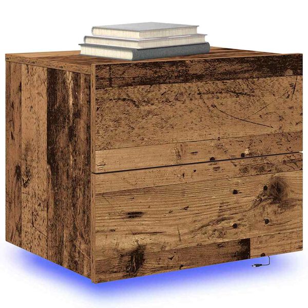 vidaXL Nachttisch 2 pcs Altholz 50 x 39 x 41 cm Holzwerkstoff