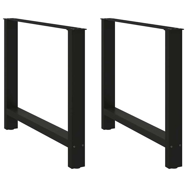 vidaXL Esstischbeine Schwarz 2 Stk. 90x(72-73) cm Stahl