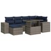 vidaXL 9-tlg. Garten-Sofagarnitur mit Kissen Grau Poly Rattan Akazie