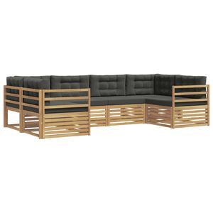 vidaXL Outdoor-Sofagarnitur 6 Stk. Wei&szlig; und Anthrazit Polyester
