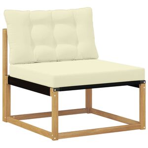 vidaXL Outdoor Mittelsofa mit Kissen Wei&szlig; 79 x 83 x 73 cm Stahl
