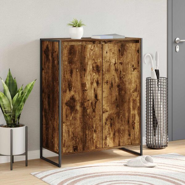 vidaXL Schuhschrank mit T&uuml;r Raucharbe 79 x 36 x 100 cm Holzwerkstoff