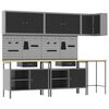 vidaXL Arbeitsschrankset mit Schubladen 10 pcs Schwarz und Grau