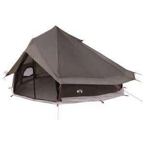 vidaXL Tipi Zelt 18 Personen Braun Grau Polyester und Stahl