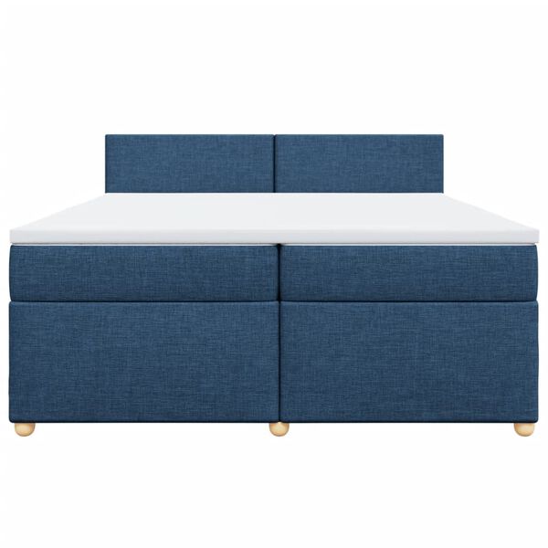 vidaXL Boxspringbett mit Matratze Blau 200x200 cm Stoff