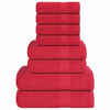 vidaXL 8-tlg. Handtuch-Set FROGN Rot 360 g/m&sup2;