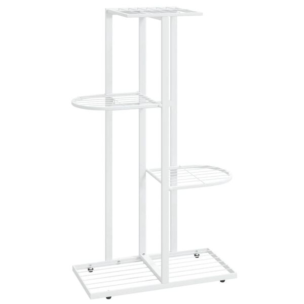 vidaXL Blumenst&auml;nder 4-Etagen 43x22x76 cm Wei&szlig; Metall