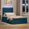 vidaXL Bett mit Stauraum und LED Dunkelblau 120 x 200 cm Samt