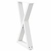 vidaXL Esstisch Beine 2 Stk. Wei&szlig; 50x(72-73,3) cm Stahl