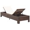 vidaXL Sonnenliege mit Auflage Braun Poly Rattan
