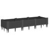 vidaXL Pflanzkasten mit Erdspie&szlig;en Schwarz 125x40x28,5 cm PP