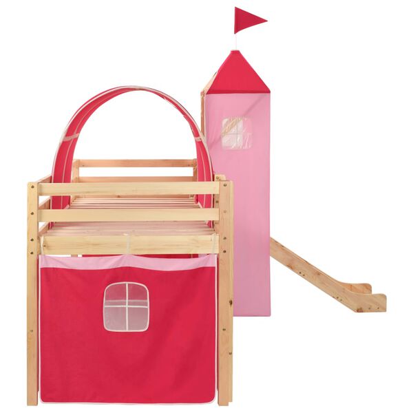 vidaXL Kinderhochbett-Rahmen mit Rutsche Leiter Kiefernholz 208x230cm