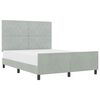 vidaXL Boxspringbett mit Kopfteil Hellgrau 160 x 200 cm Samt