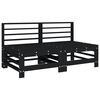 vidaXL 7-tlg. Garten-Lounge-Set Schwarz Massivholz Kiefer