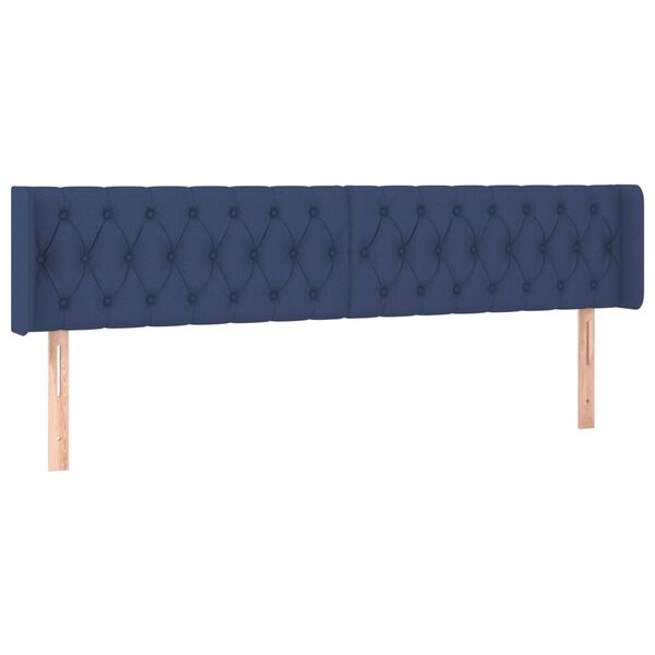 vidaXL Kopfteil mit Ohren Blau 183x16x78/88 cm Stoff