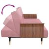 vidaXL Schlafsofa mit Getränkehaltern Rosa Samt