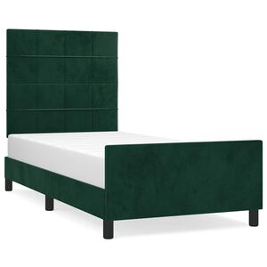 vidaXL Bettgestell ohne Matratze Dunkelgr&uuml;n 100x200 cm Samt