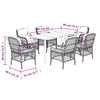 vidaXL 7-tlg. Garten-Essgruppe mit Kissen Beige Poly Rattan