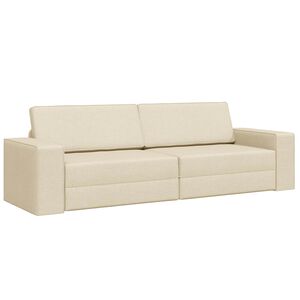 vidaXL Schlafsofa Creme 245 x 78 x 77 cm Stoff