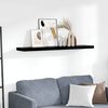 vidaXL Schweberegal Hochglanz-Schwarz 120x23,5x3,8 cm MDF
