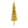vidaXL K&uuml;nstlicher Halb-Weihnachtsbaum mit St&auml;nder Schlank Gold 120 cm
