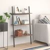 vidaXL Leiterregal mit 3 B&ouml;den Dunkelbraun und Schwarz 64x34x116 cm